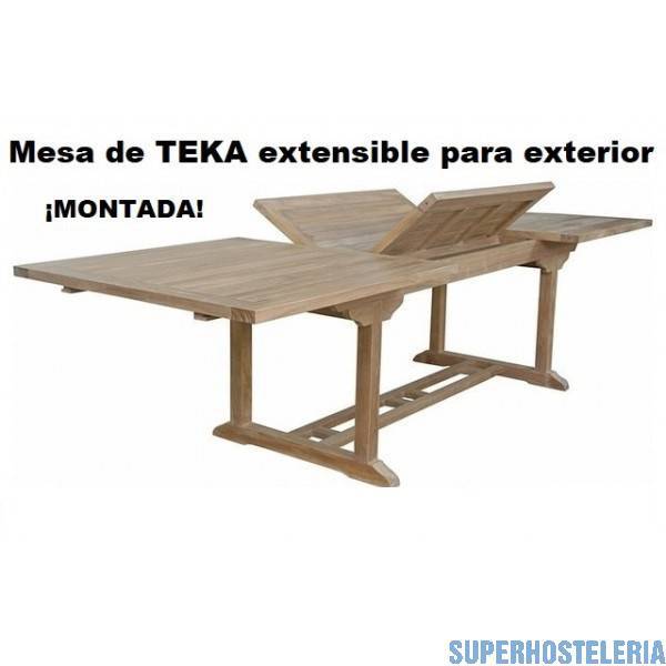 Mesa de teca extensible montada 100*140/200 Mesa de teca extensible montada 100*140/200 suministros hosteleros