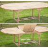  Mesa de teca ovalada extensible de 100 por 140 cm hasta 200 cm suministros de hostelería