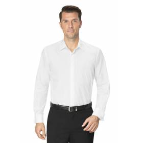 Camisa Cuello Italiano Hombre Manga Larga Blanca Dartanyl