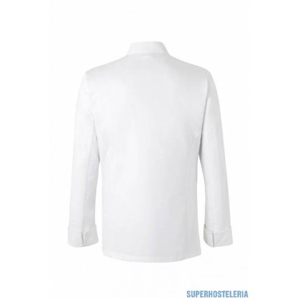  Chaqueta De Cocina Entallada Hombre Cuello Mao Manga Larga Blanca Greg