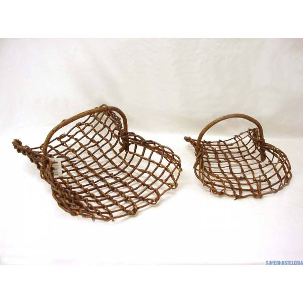 Juego 2 Cestas Rattan Plana Cuadrada Juego 2 Cestas Rattan Plana Cuadrada suministros hosteleros
